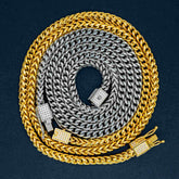 4mm 6mm Stainless steel silver button end Cuban chain